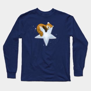 Sleeping Red Panda Star Long Sleeve T-Shirt